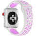 Curea iUni compatibila cu Apple Watch 1/2/3/4/5/6/7, 38mm, Silicon Sport, Alb/Mov